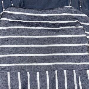 American Threads denim blue and White Striped Skirt Set